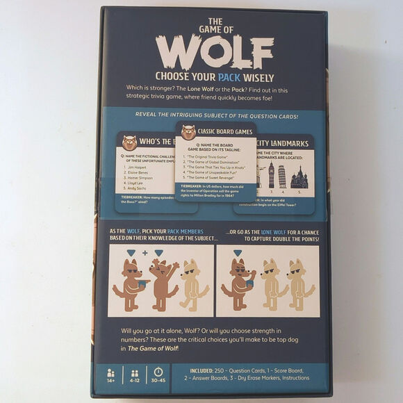 Wolf Choose Your Pack Wisely Board Game Gray Matter Games Complete 14+ - Picture 2 of 3